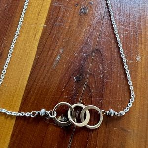 Sundance trio circle gold and silver necklace, 16 in